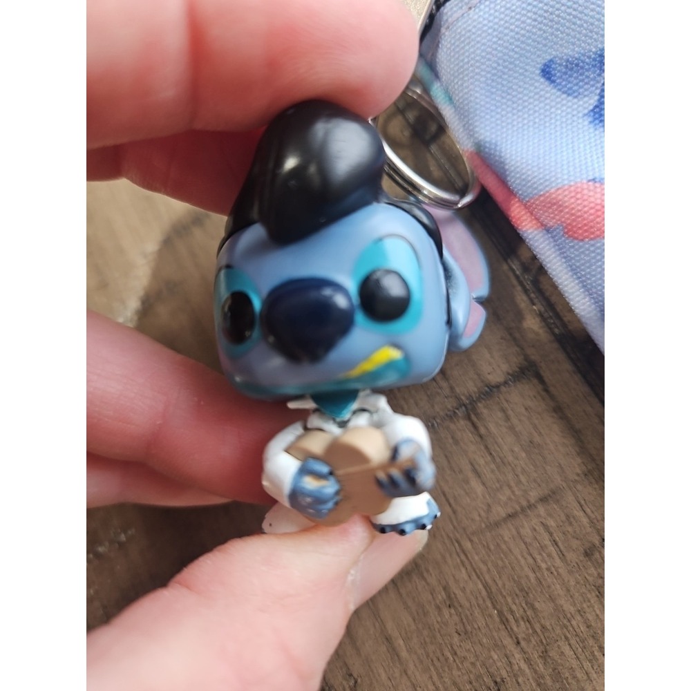 Disney Loungefly Bag Lilo & Stitch Blue Floral Crossbody Passport Zip Charm - Picture 11 of 11
